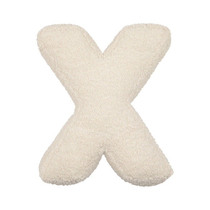 Teddy-Buchstabenkissen weiß X - Betty's Home