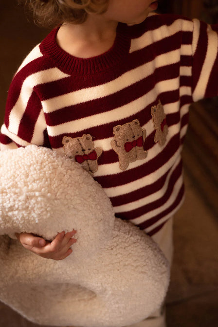Teddy letter kussen wit H