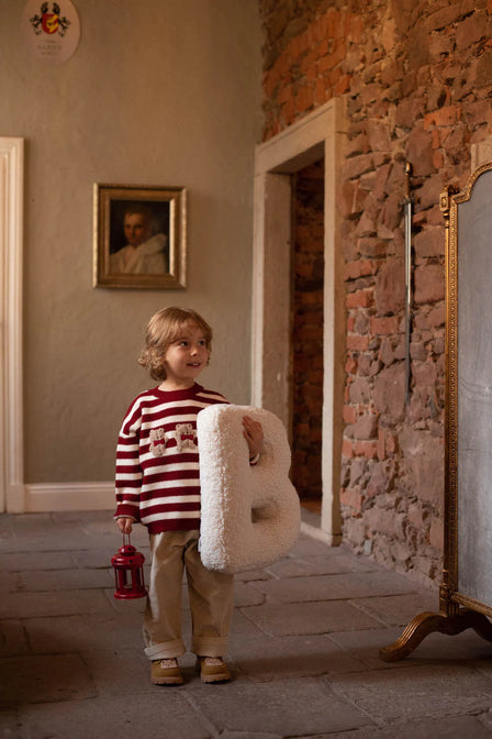 Teddy-Buchstabenkissen weiß Q - Betty's Home
